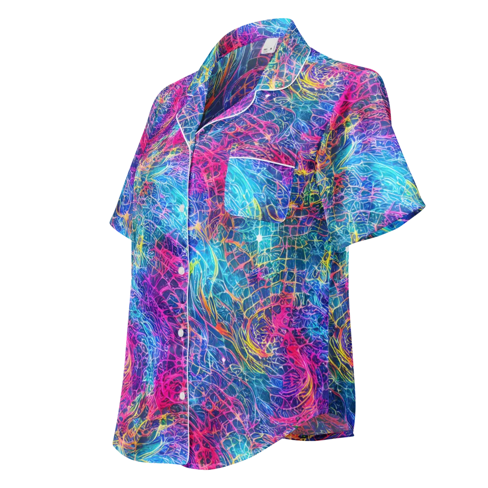 Hypercolor Rapture on Women's Short Sleeve Pajama Top — Left Front