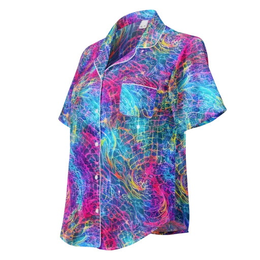 Hypercolor Rapture on a Women's Short Sleeve Pajama Top
