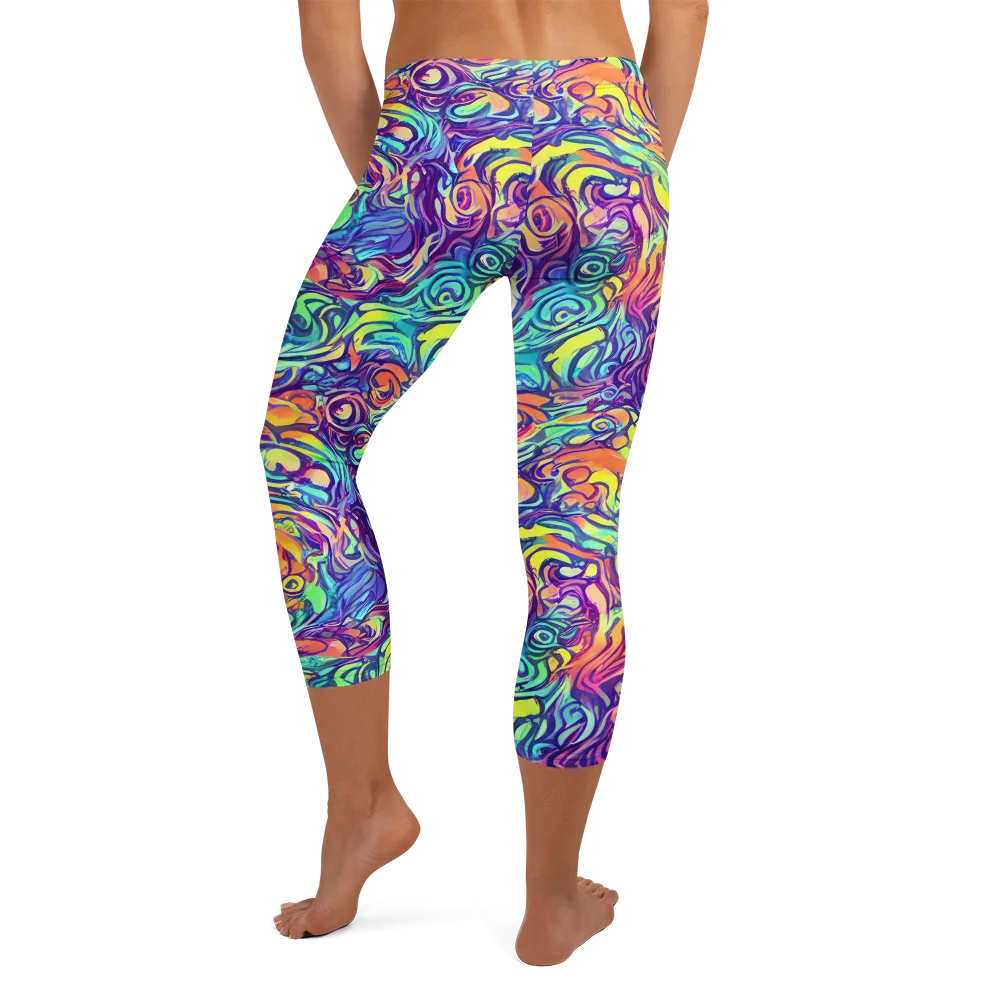 Citrus Voltage on Capri Leggings — Back