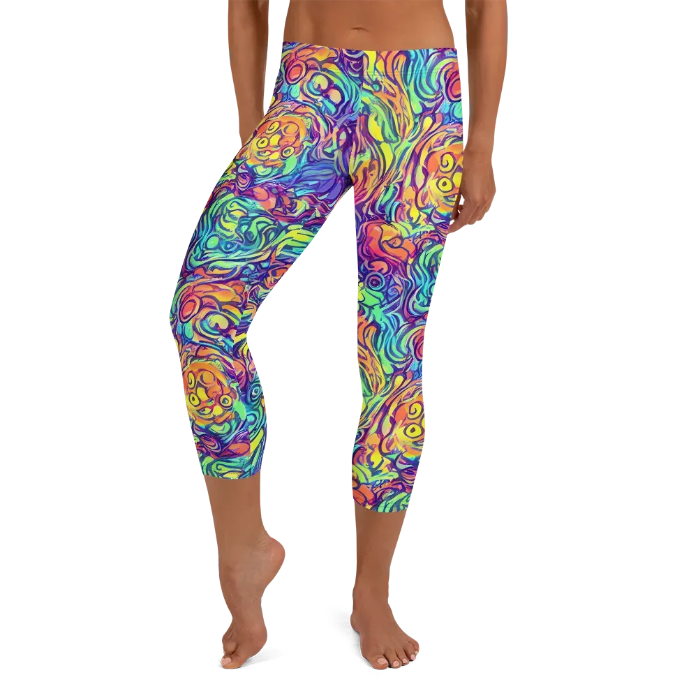 Citrus Voltage on Capri Leggings — Front
