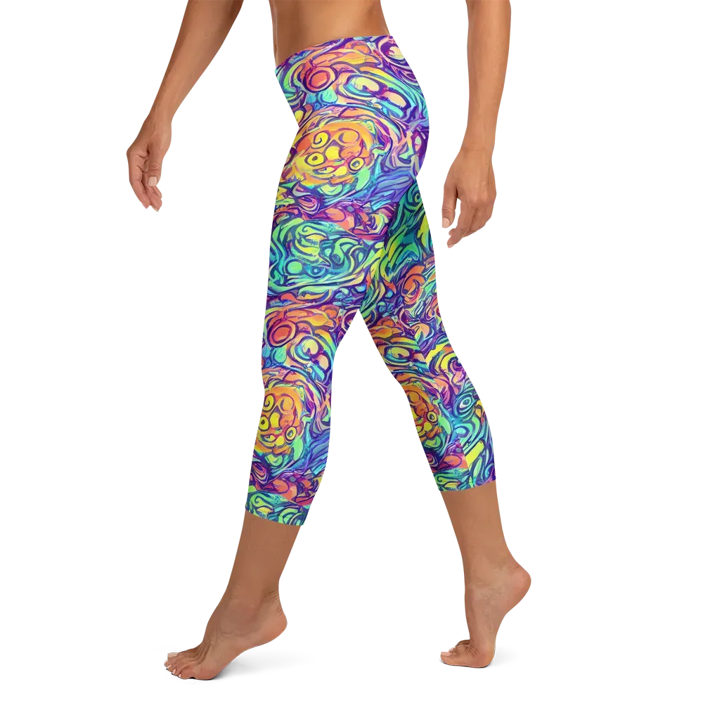 Citrus Voltage on Capri Leggings — Left