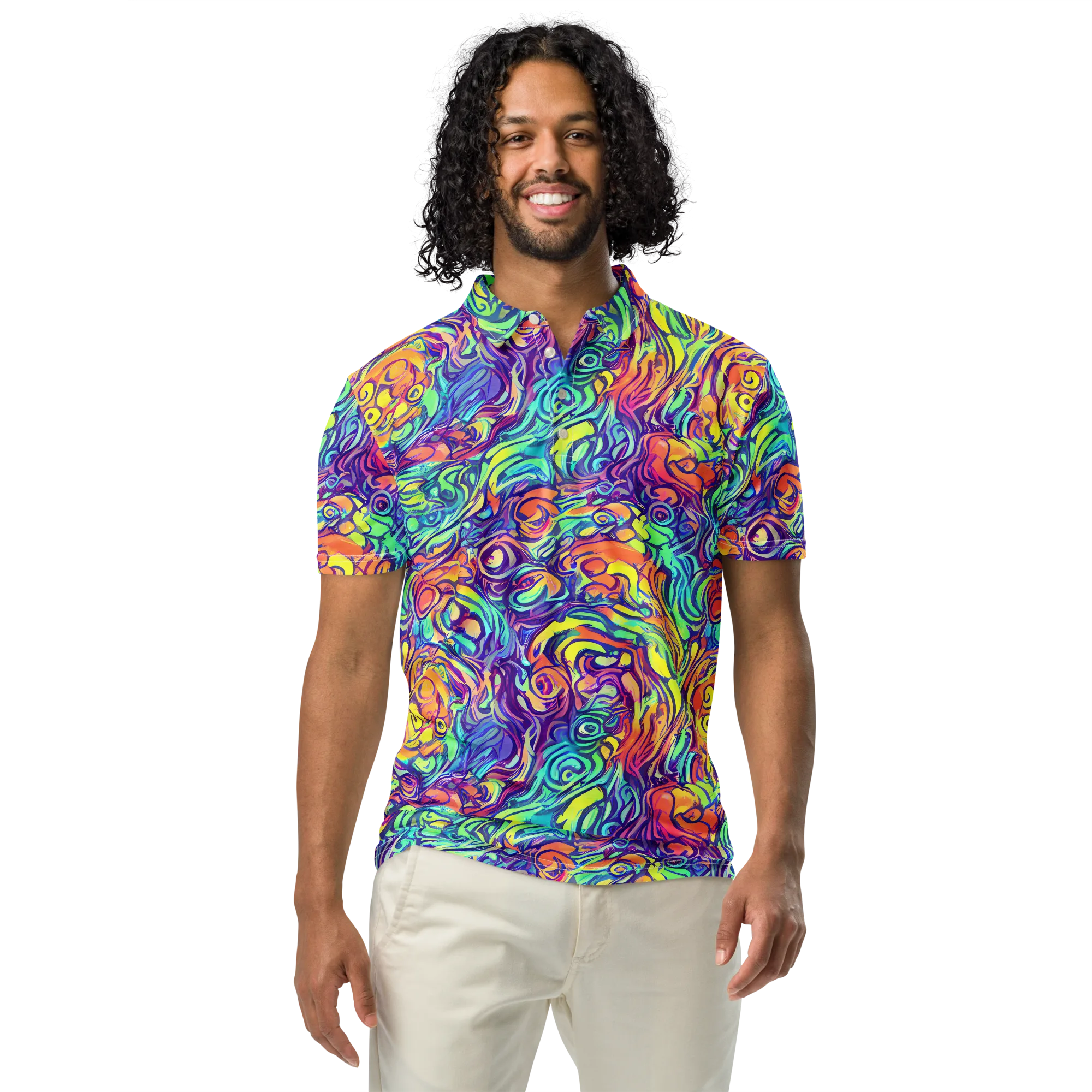 Citrus Voltage on Men's Slim Fit Polo Shirt — Front