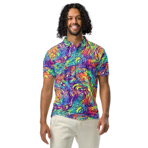 Citrus Voltage on a Men's Slim Fit Polo Shirt