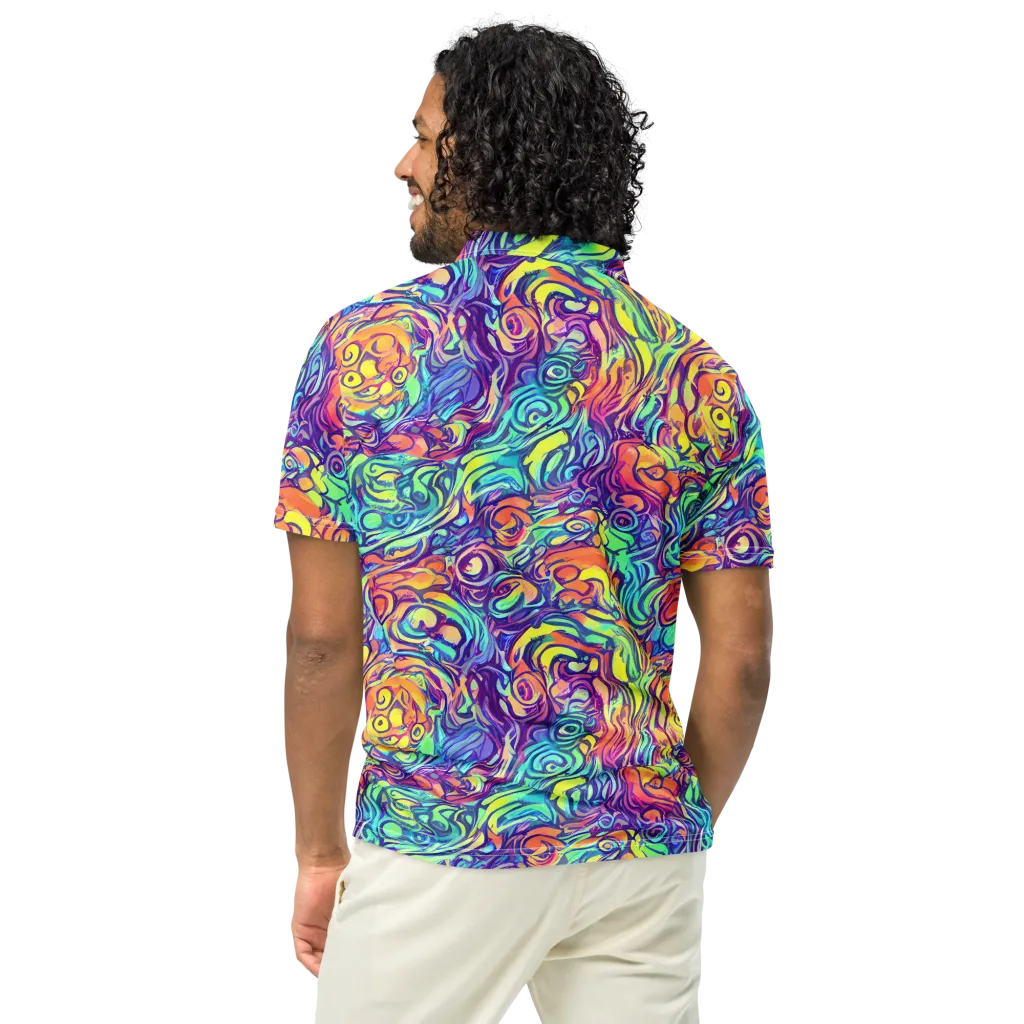 Citrus Voltage on Men's Slim Fit Polo Shirt — Back