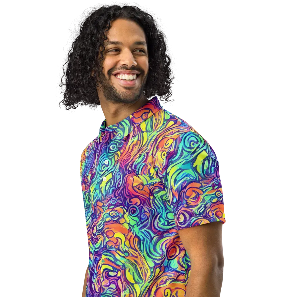Citrus Voltage on Men's Slim Fit Polo Shirt — Left Front