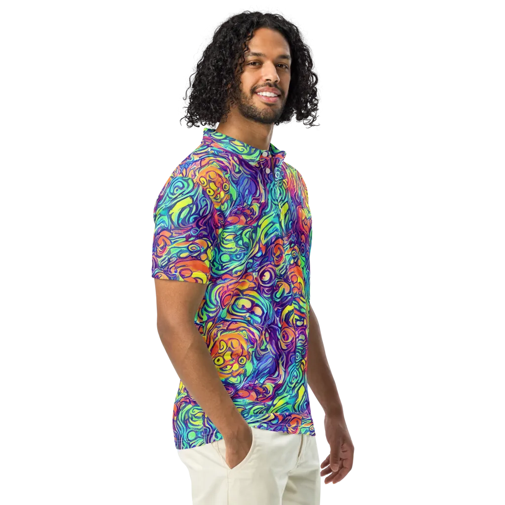 Citrus Voltage on Men's Slim Fit Polo Shirt — Right Front