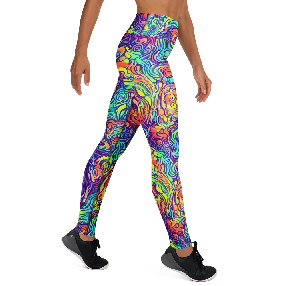 Citrus Voltage on Yoga Leggings — Right