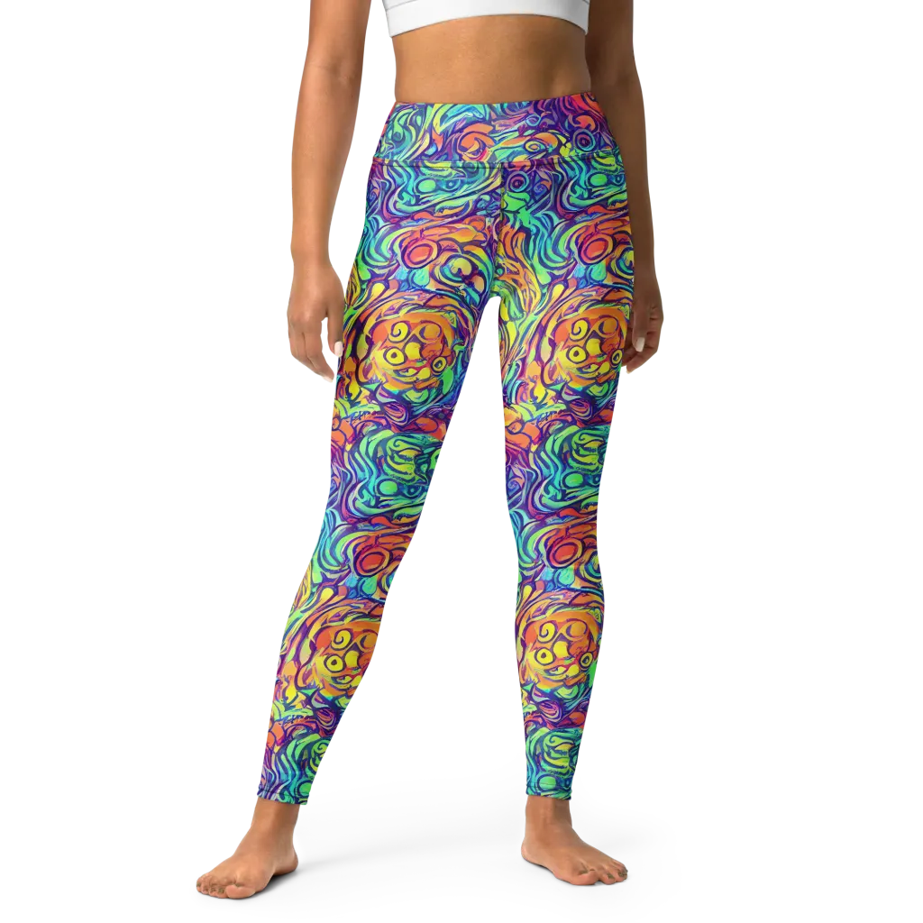 Citrus Voltage on Yoga Leggings — Front