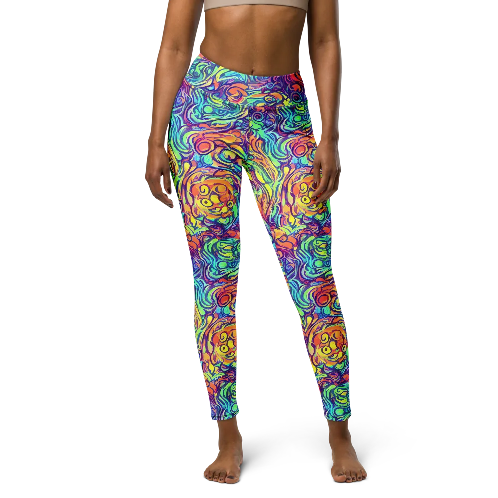 Citrus Voltage on Yoga Leggings — Front