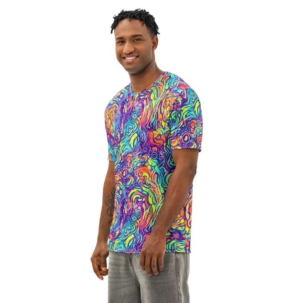 Citrus Voltage on Men's Cotton Crew Neck T-Shirt — Left Front