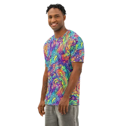 Citrus Voltage on a Men's Cotton Crew Neck T-Shirt