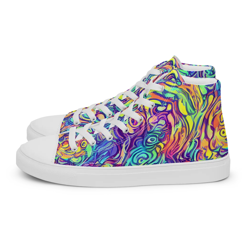 Citrus Voltage on Men's High Top Canvas Shoes — Left