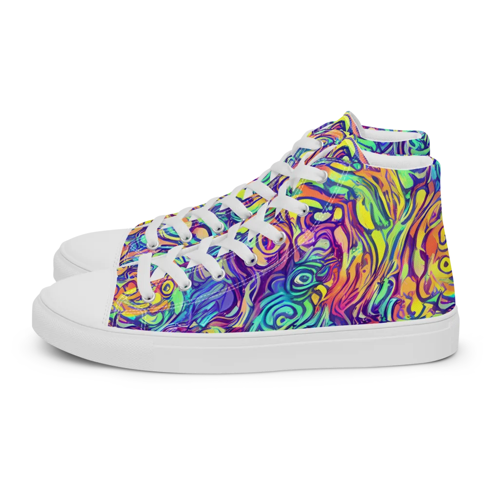 Citrus Voltage on Women's High Top Canvas Shoes — Left