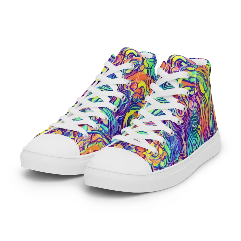 Citrus Voltage on Women's High Top Canvas Shoes — Left Front