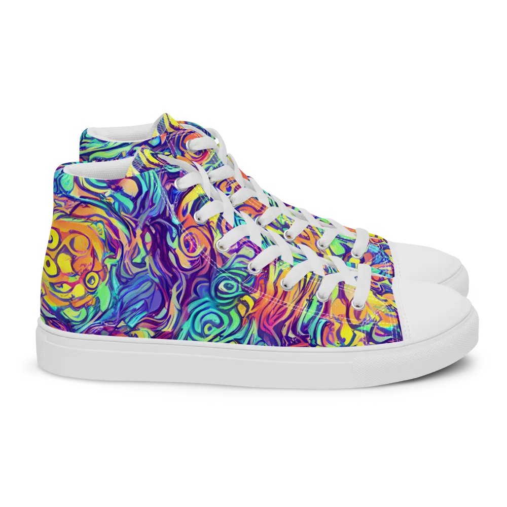 Citrus Voltage on Women's High Top Canvas Shoes — Right