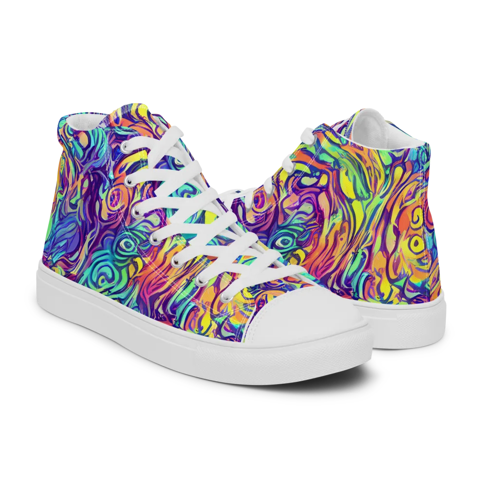 Citrus Voltage on Women's High Top Canvas Shoes — Right