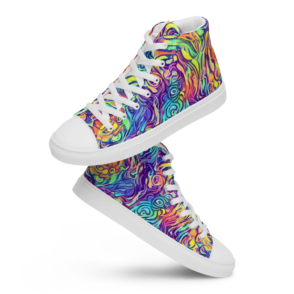 Citrus Voltage on Women's High Top Canvas Shoes — Front