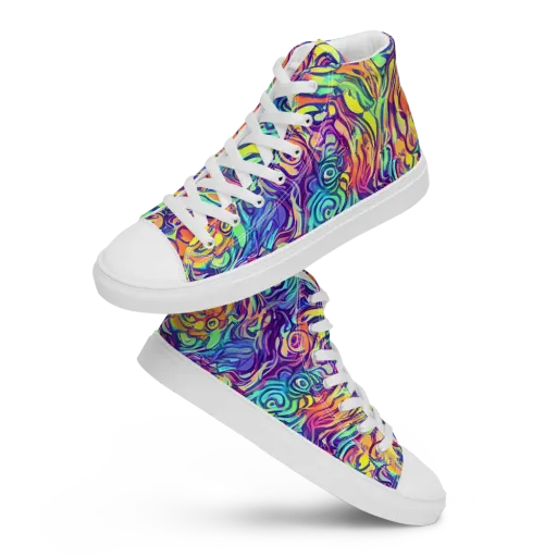 Citrus Voltage on a Women's High Top Canvas Shoes