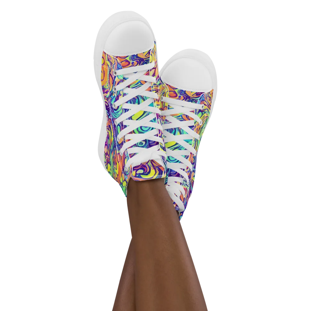 Citrus Voltage on Women's High Top Canvas Shoes — Front