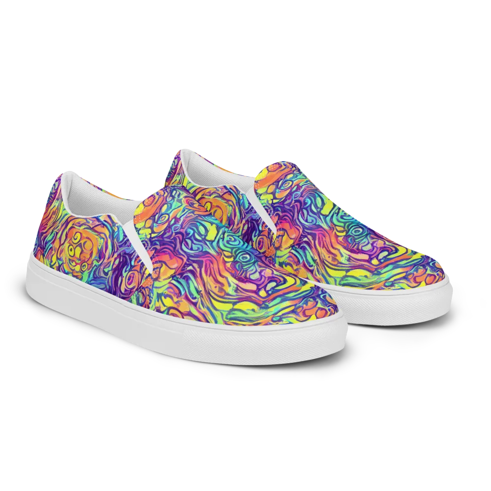 Citrus Voltage on Men's Slip-On Canvas Shoes — Right Front