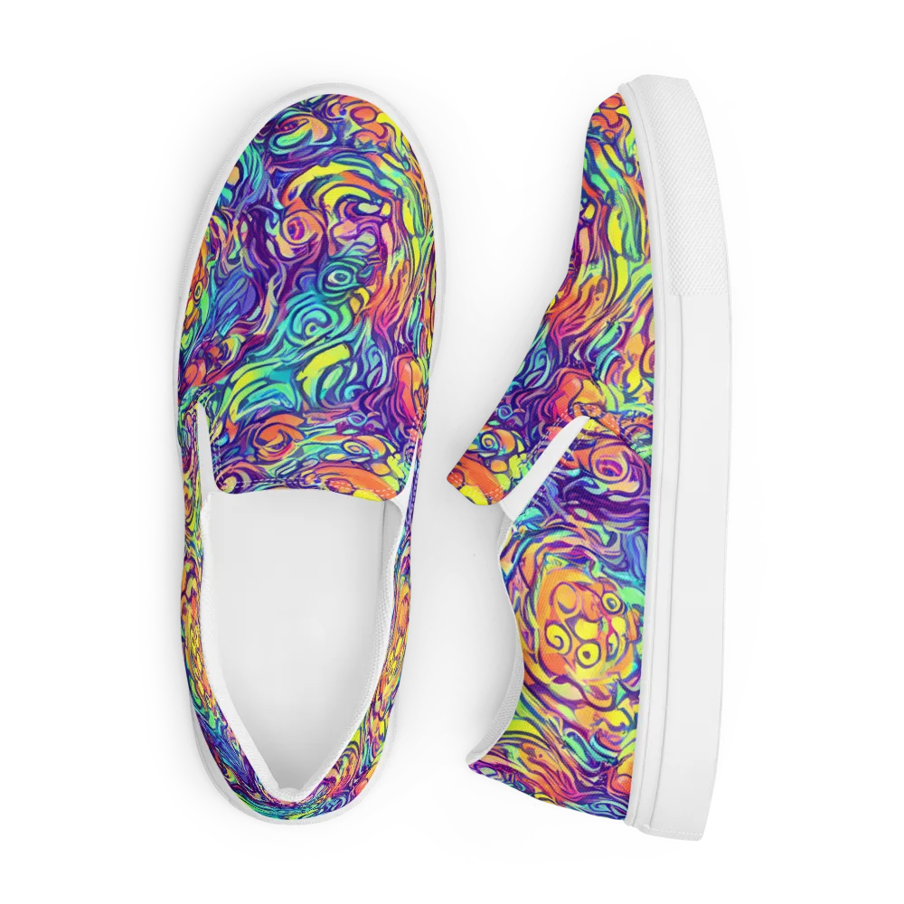 Citrus Voltage on Men's Slip-On Canvas Shoes — Front