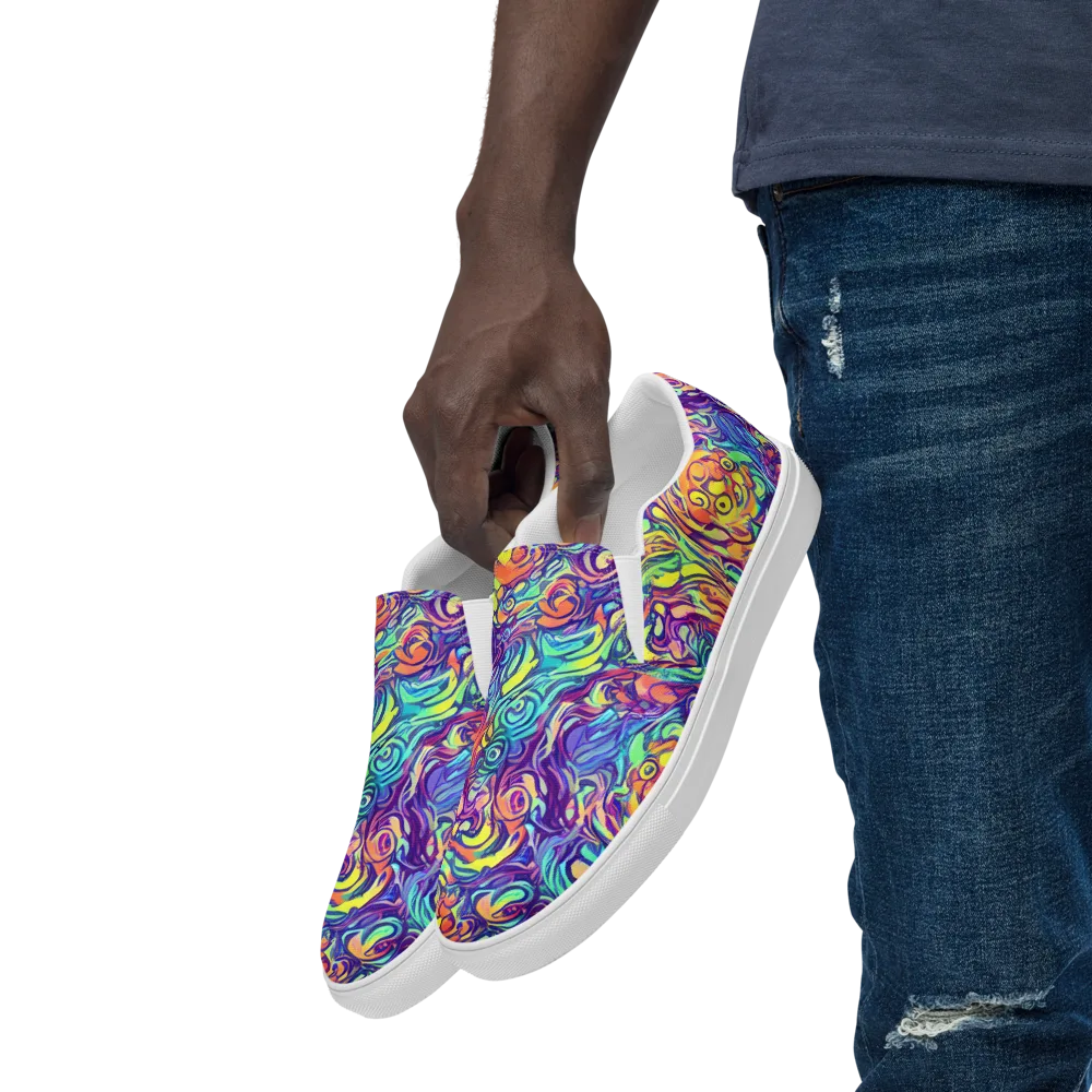 Citrus Voltage on Men's Slip-On Canvas Shoes — Left Front