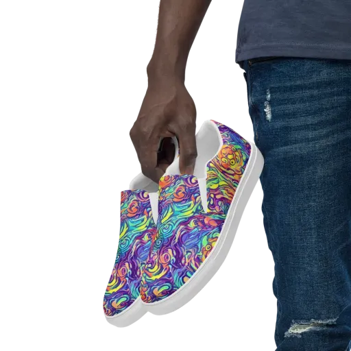Citrus Voltage on a Men's Slip-On Canvas Shoes