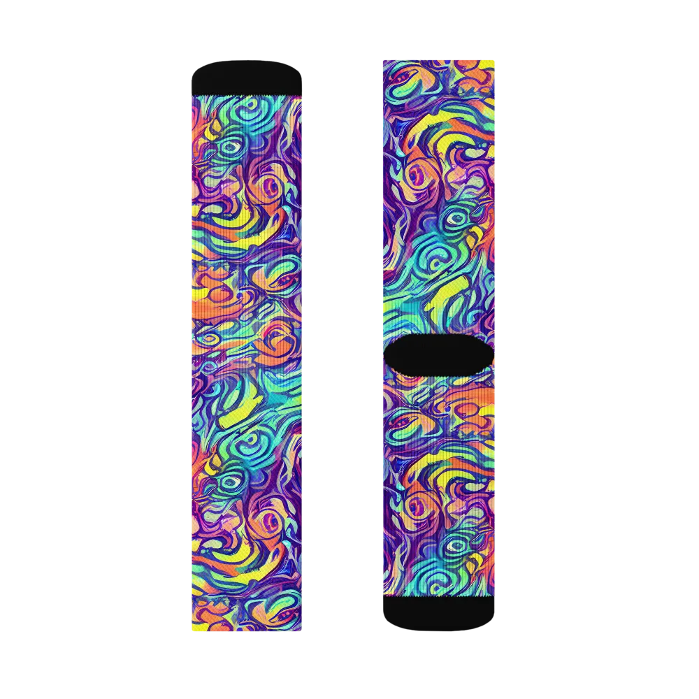Citrus Voltage on Socks — Left Sock
