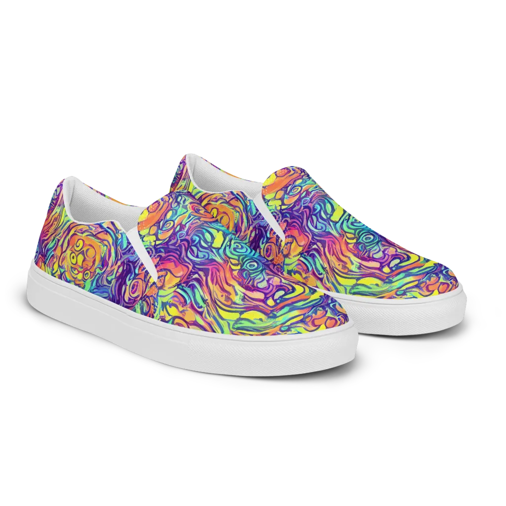 Citrus Voltage on Women's Slip-On Canvas Shoes — Right Front