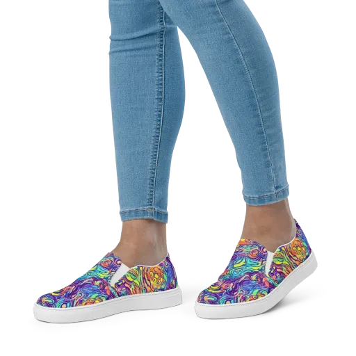 Citrus Voltage on a Women's Slip-On Canvas Shoes