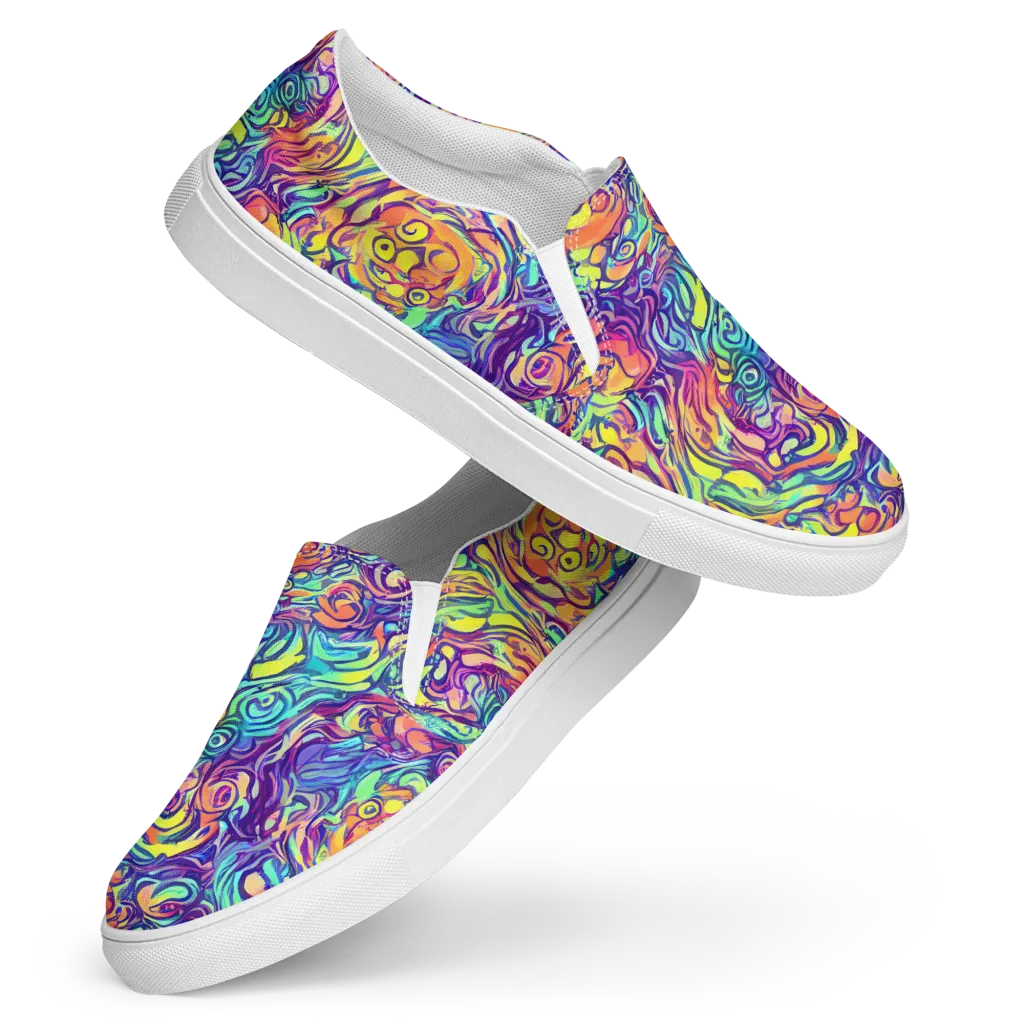 Citrus Voltage on Women's Slip-On Canvas Shoes — Front