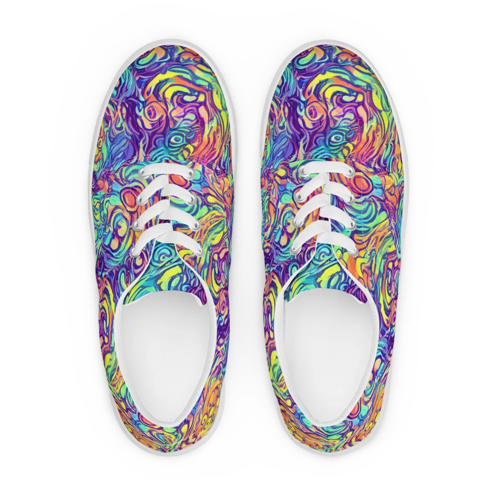 Citrus Voltage on Men's Lace-Up Canvas Shoes — Front