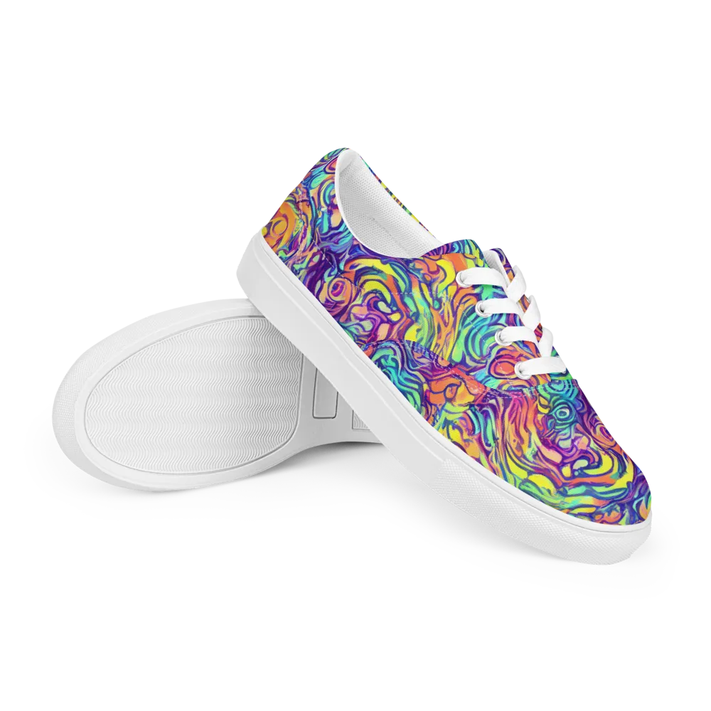 Citrus Voltage on Men's Lace-Up Canvas Shoes — Right Front