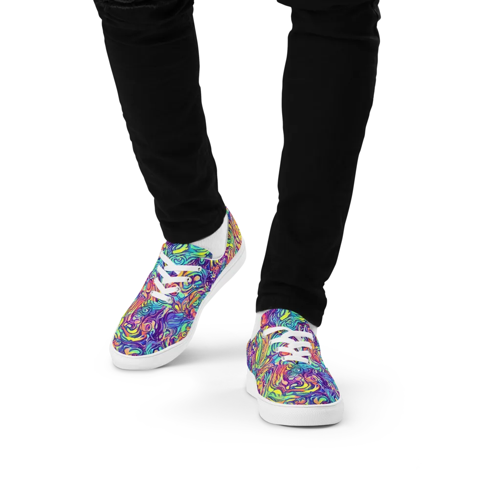 Citrus Voltage on Men's Lace-Up Canvas Shoes — Front