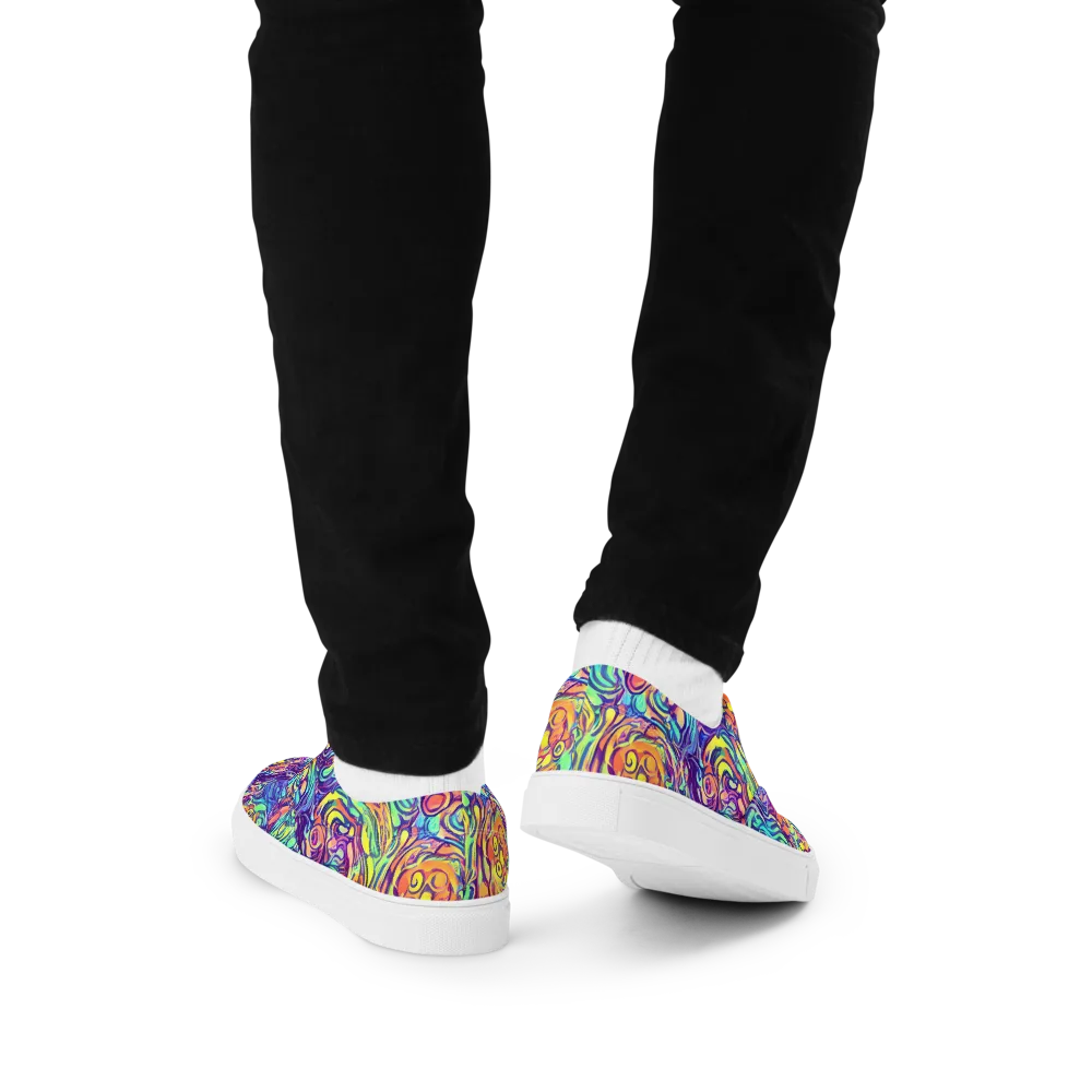 Citrus Voltage on Men's Lace-Up Canvas Shoes — Back