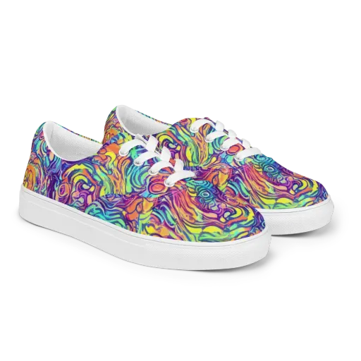 Citrus Voltage on a Men's Lace-Up Canvas Shoes