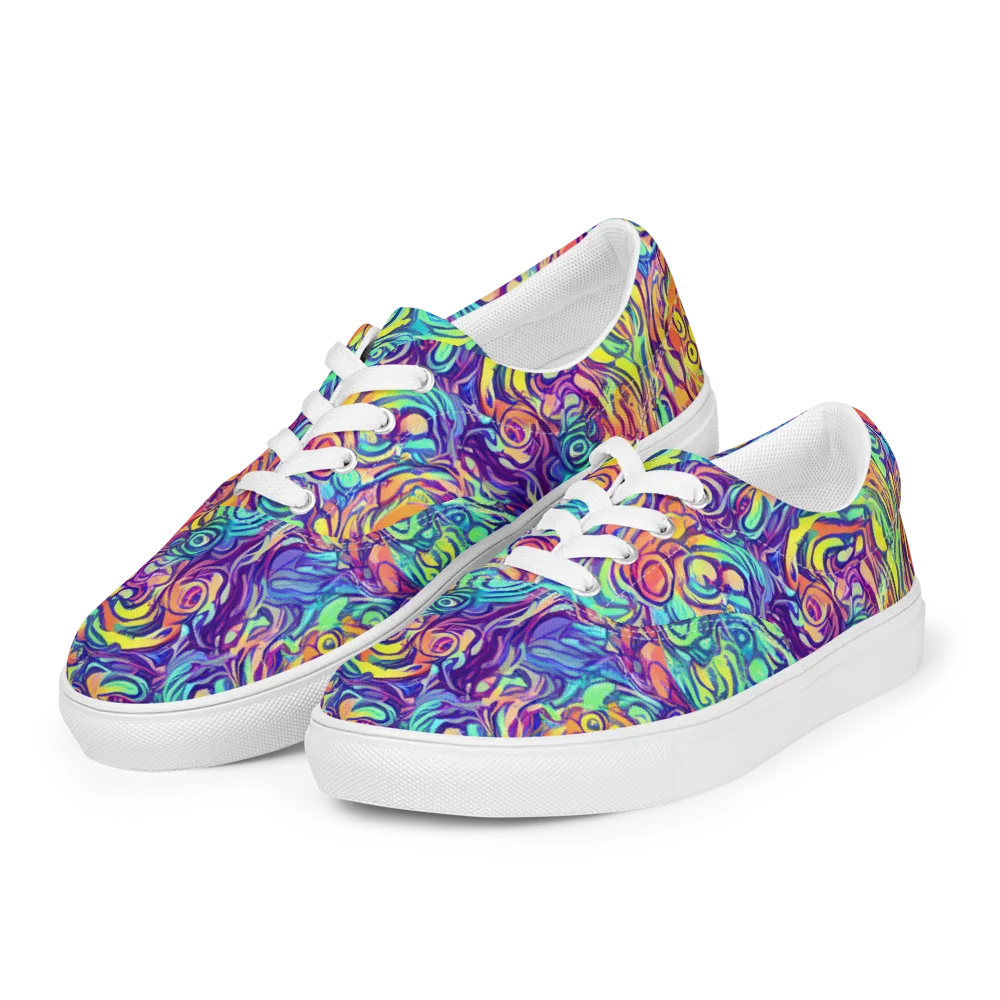 Citrus Voltage on Men's Lace-Up Canvas Shoes — Left Front