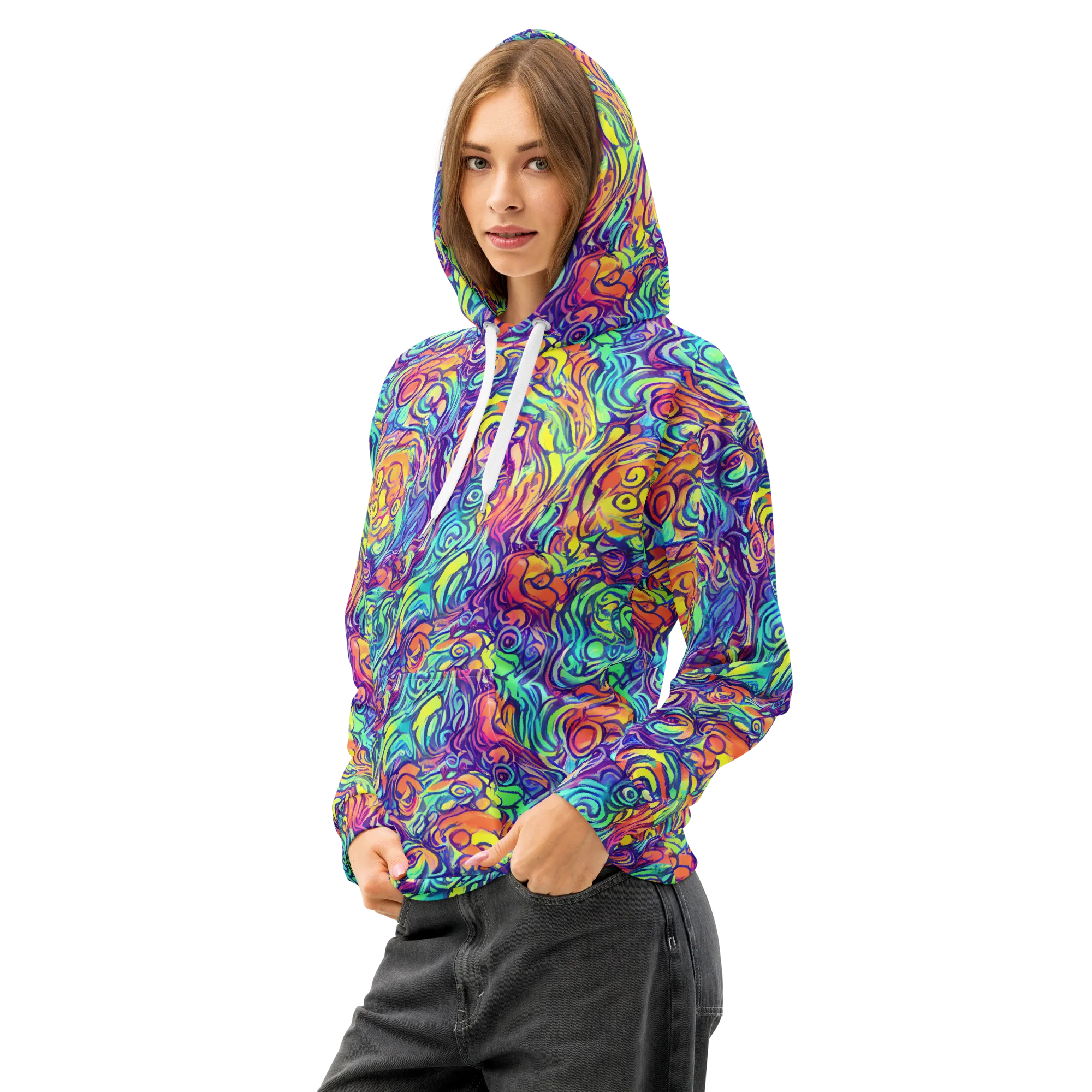 Citrus Voltage on Cotton Hoodie — Left Front