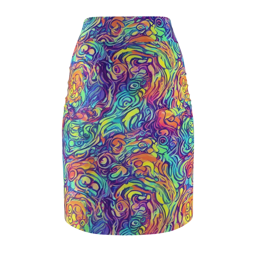 Citrus Voltage on Pencil Skirt — Back
