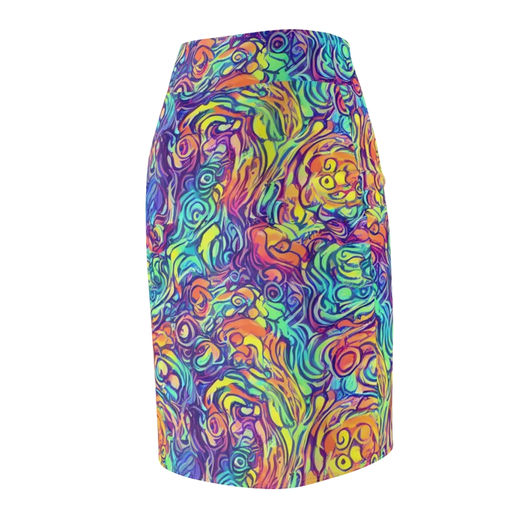 Citrus Voltage on Pencil Skirt — Back Side