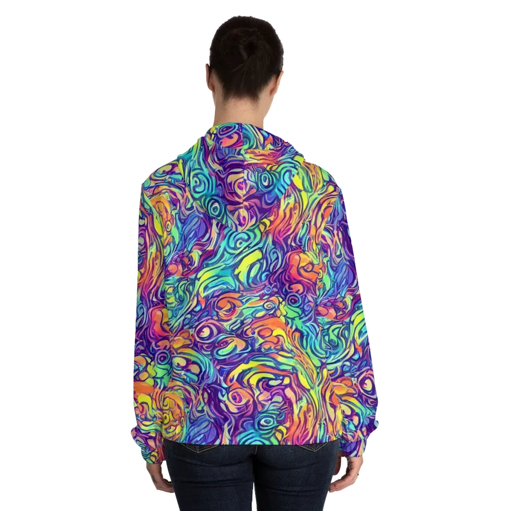 Citrus Voltage on Women's Full-Zip Hoodie — Back On Person