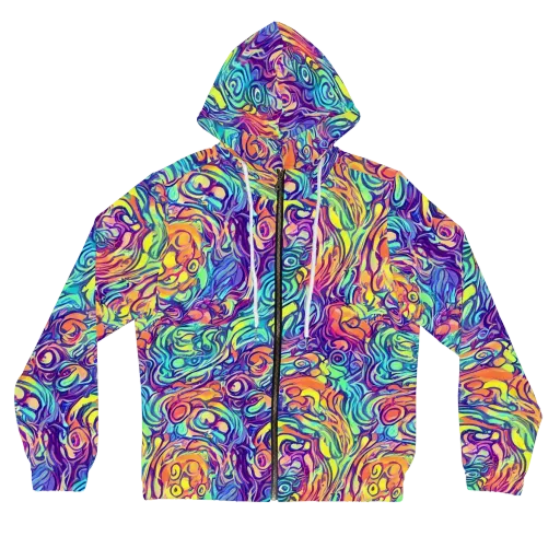 Citrus Voltage on a Women's Full-Zip Hoodie
