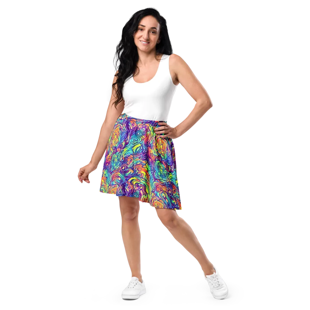 Citrus Voltage on Skater Skirt — Front