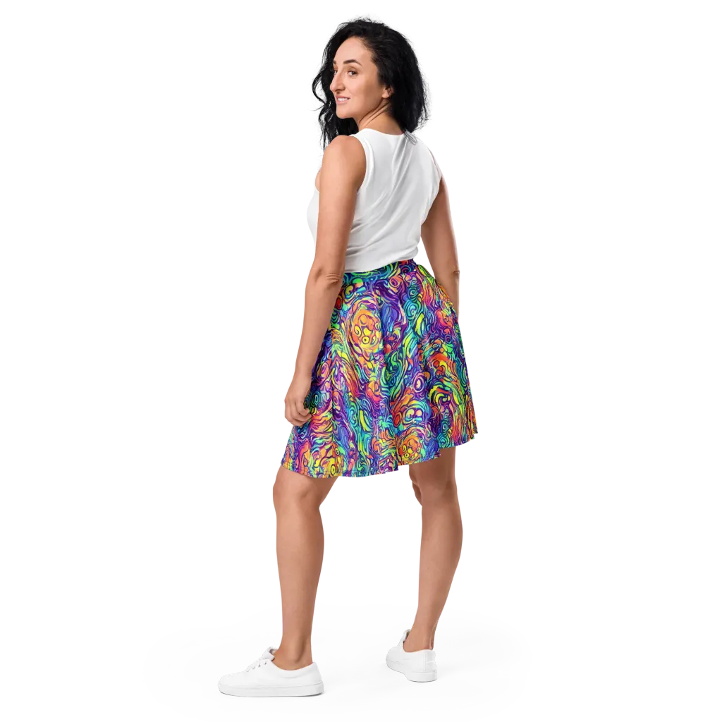 Citrus Voltage on Skater Skirt — Back