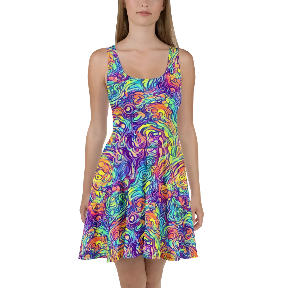 Citrus Voltage on Skater Dress — Front