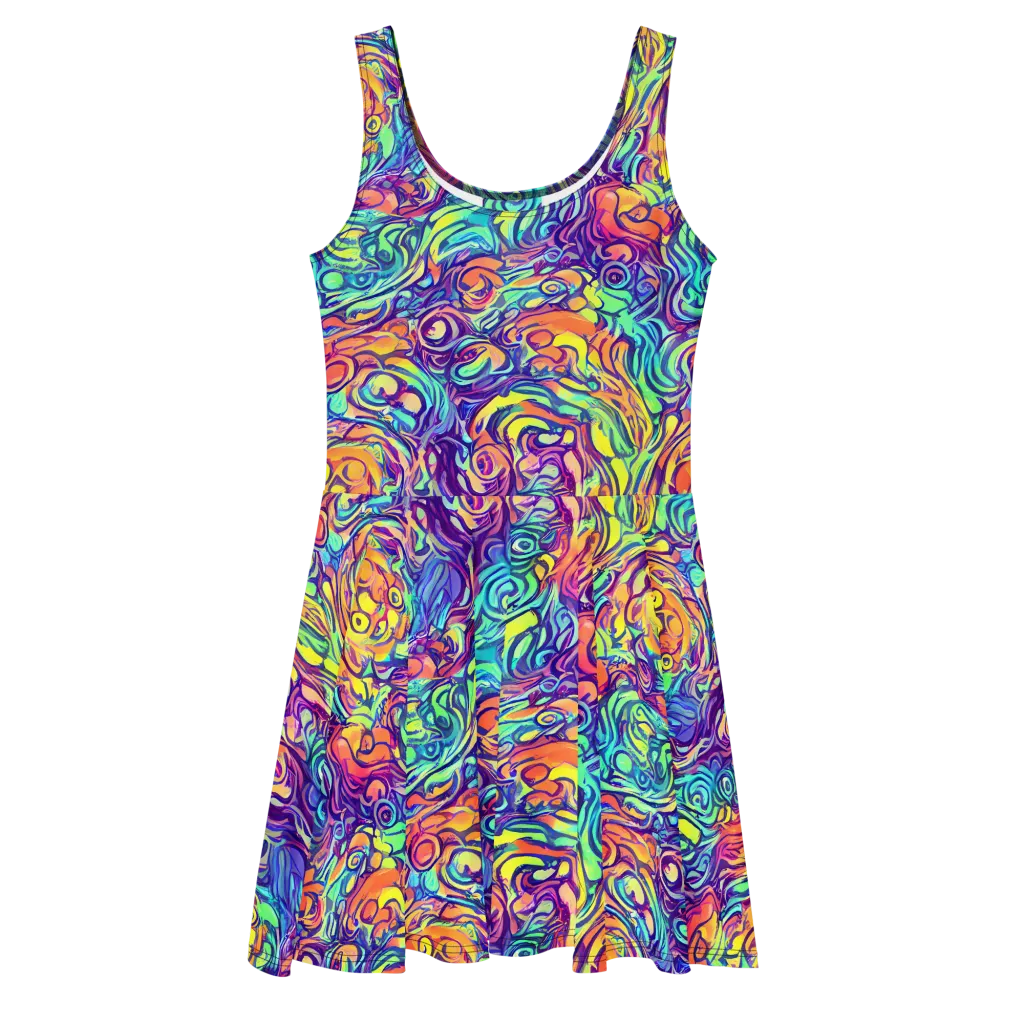 Citrus Voltage on Skater Dress — Front