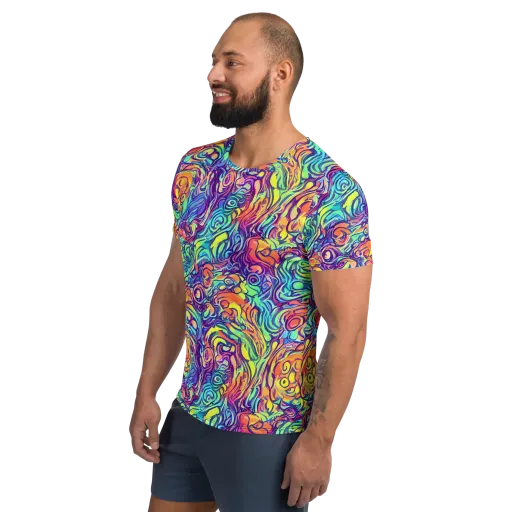 Citrus Voltage on a Men's Athletic T-Shirt