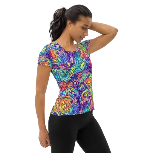 Citrus Voltage on a Women's Athletic T-Shirt