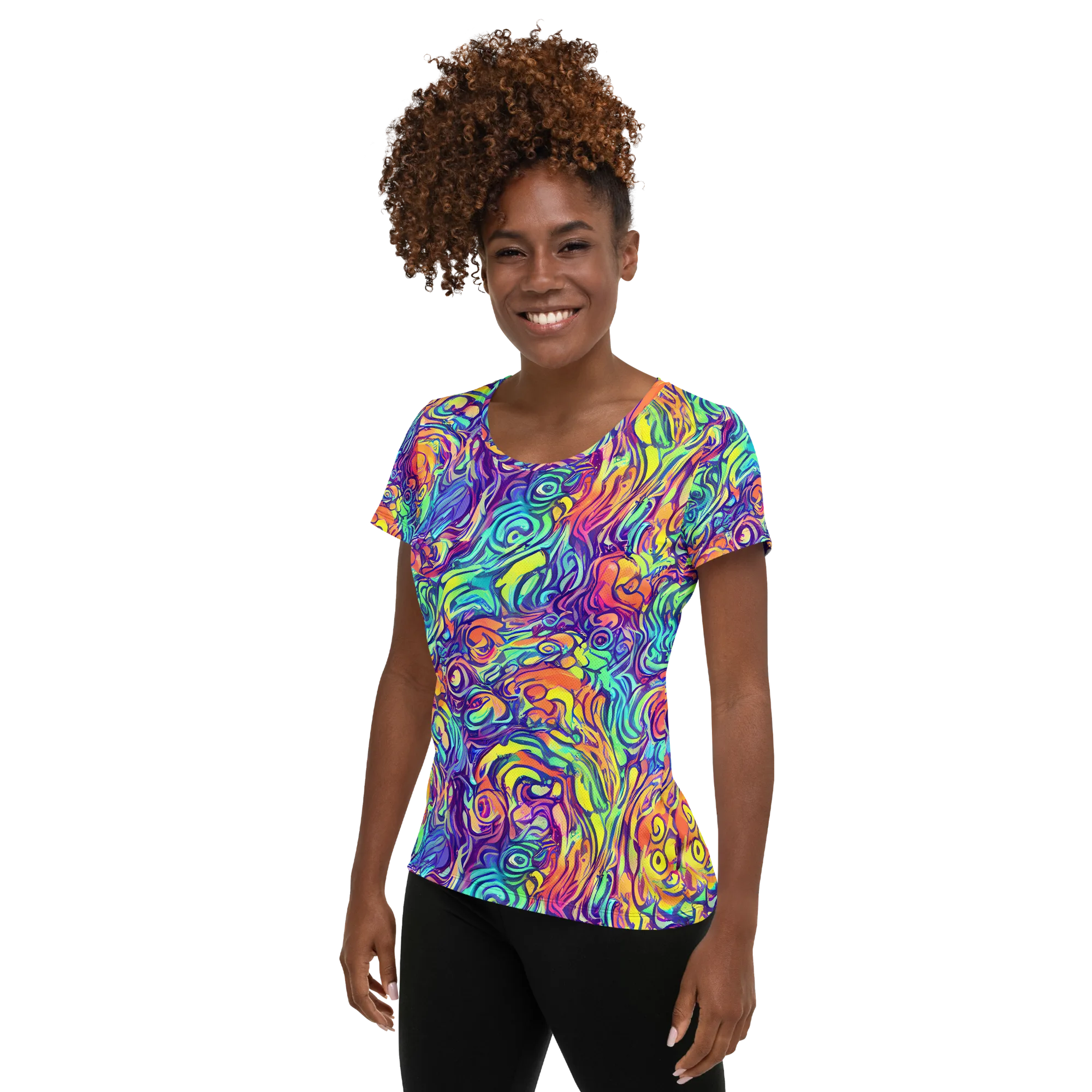 Citrus Voltage on Women's Athletic T-Shirt — Left