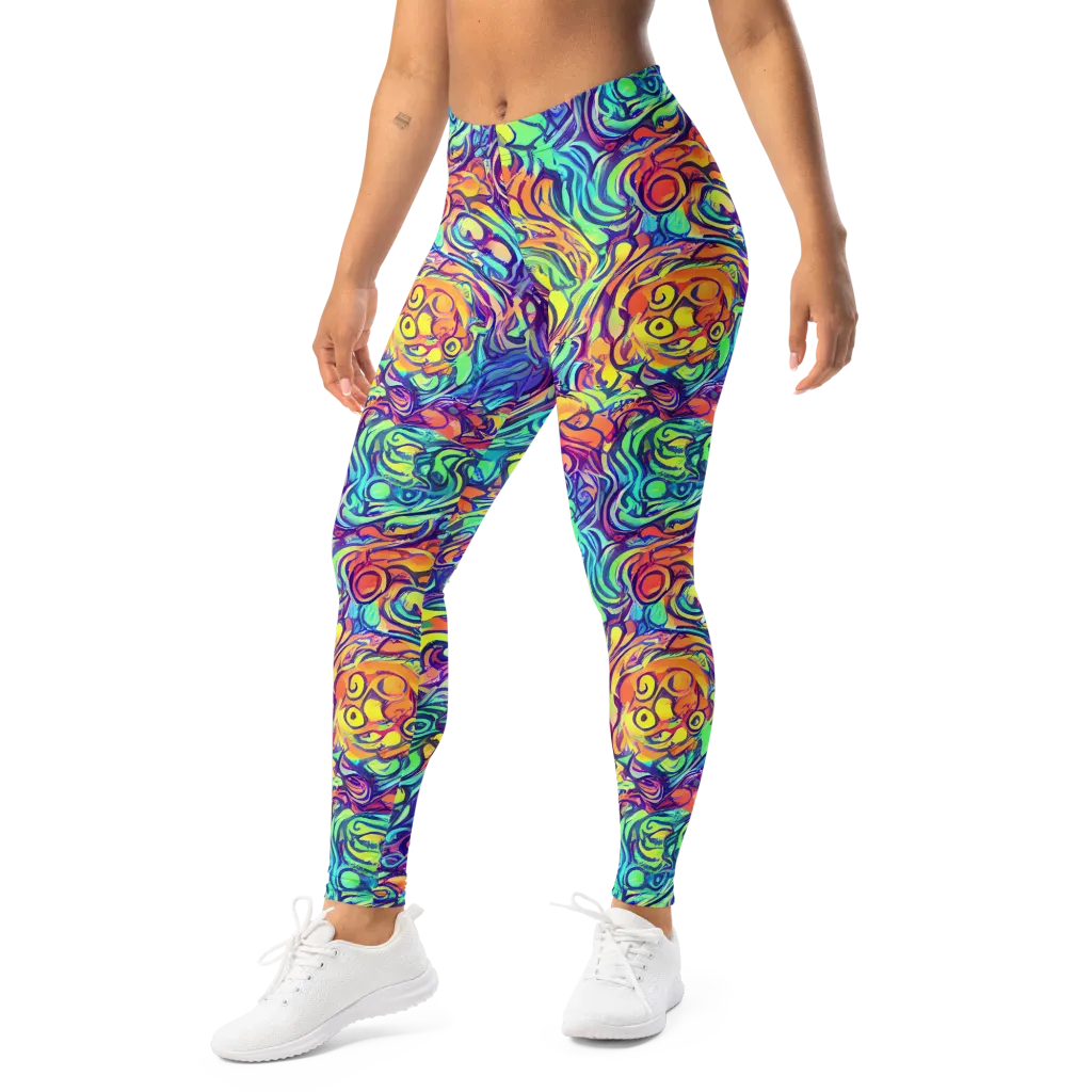 Citrus Voltage on Leggings — Left Front